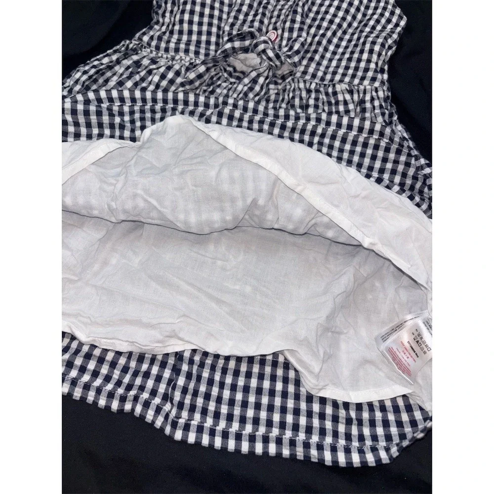 Pumpkin Patch Dress Girls Size 6 Blue Gingham Check Sleeveless Collared preppy